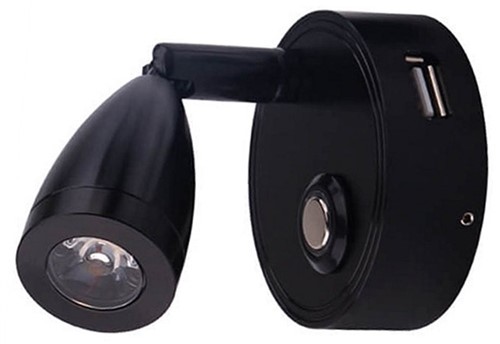 Salvinco Mini-Tri 3-In-1 LED RV Reading Light With USB Port